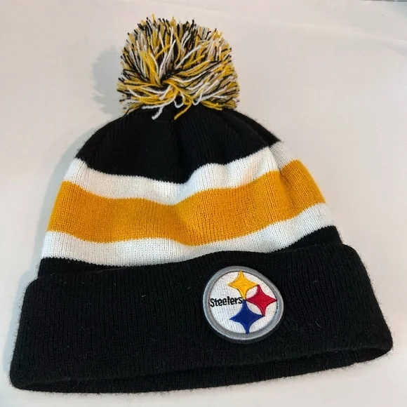 Pittsburgh Steelers Black Gold Beanie w Pom Pom w ‘47 on the side OSFA - Picture 1 of 7